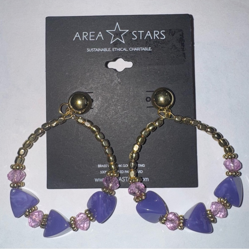 Purple and Gold Earrings